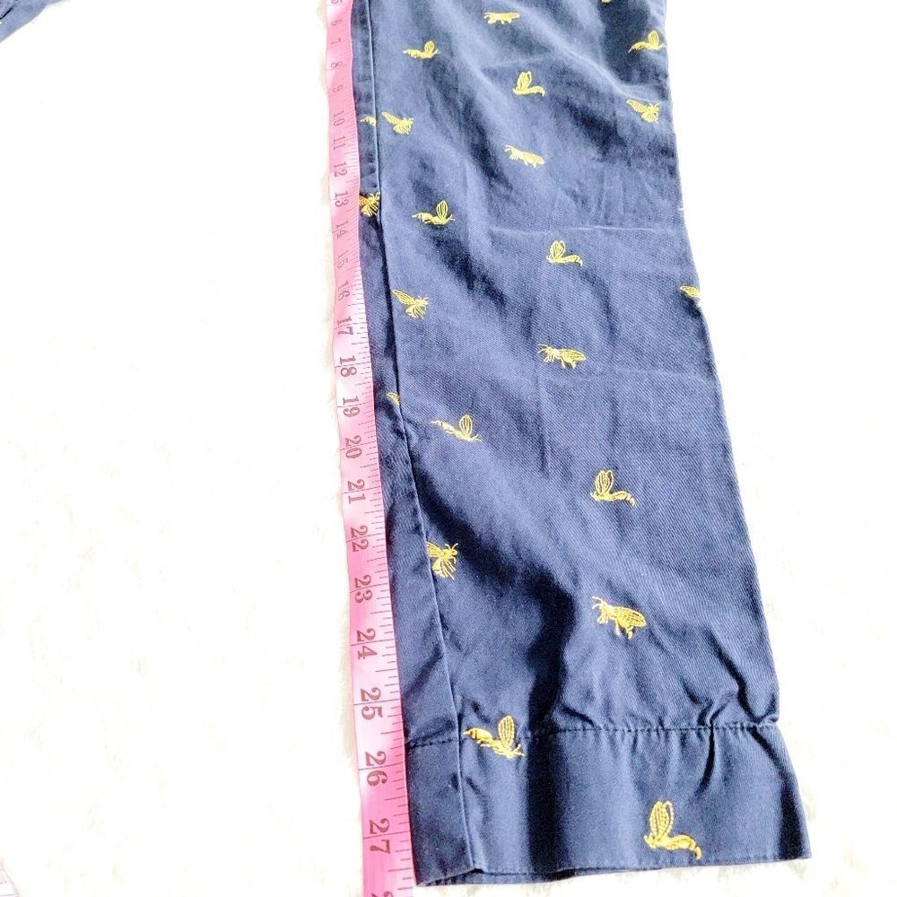 Vintage Lilly Pulitzer bee pants twill chinos navy embroidered 2 bugs bees retro - Picture 5 of 8